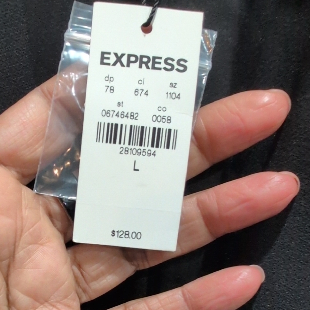 NWT Express Classic Black Supersoft Twill Suit Jacket Blazer - Large - Picture 6 of 15